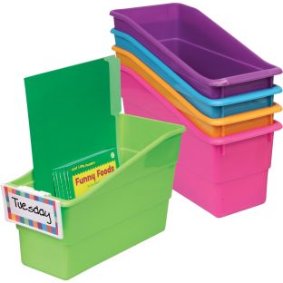 Image of Durable Book And Binder Holders With Universal Label Holders - 5-Pack Neon
