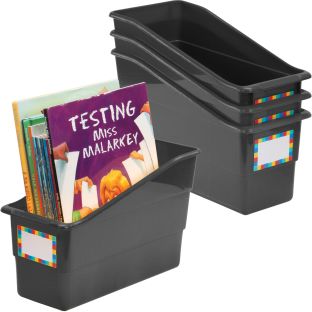 Image of Durable Book And Binder Holders™ - Black - 4 bins, 4 labels