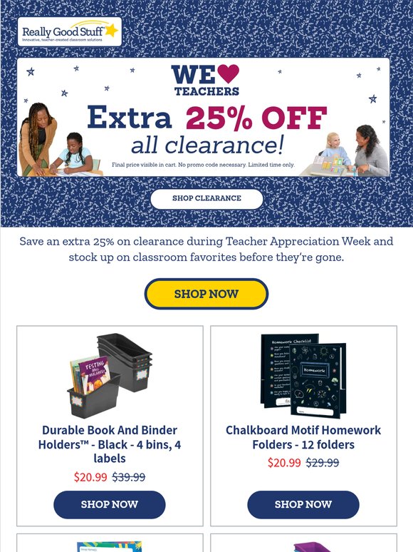 We ❤️ Teachers: save even more on clearance