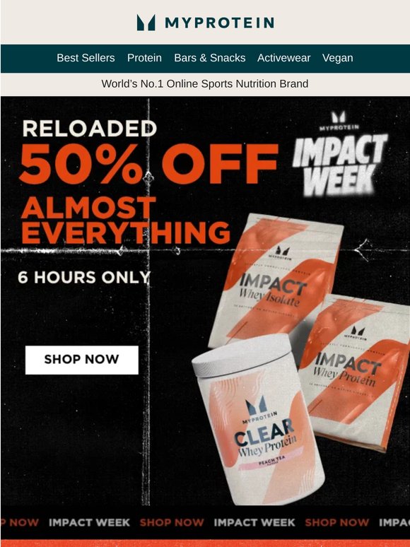 50% OFF 🏃💨 (6 hours only)