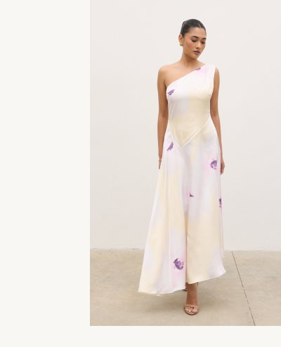 Ember One Shoulder Printed Midaxi Dress