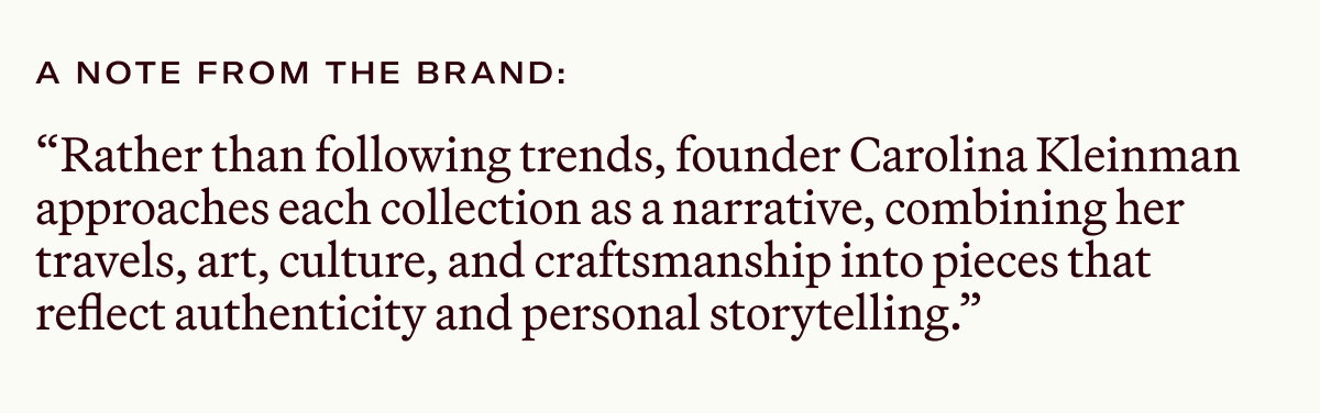 A note from the brand:
