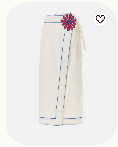 Floral Motif Warp Skirt