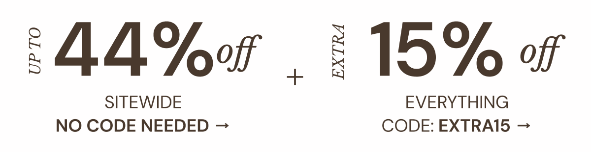 Save an extra 15% off with code EXTRA15