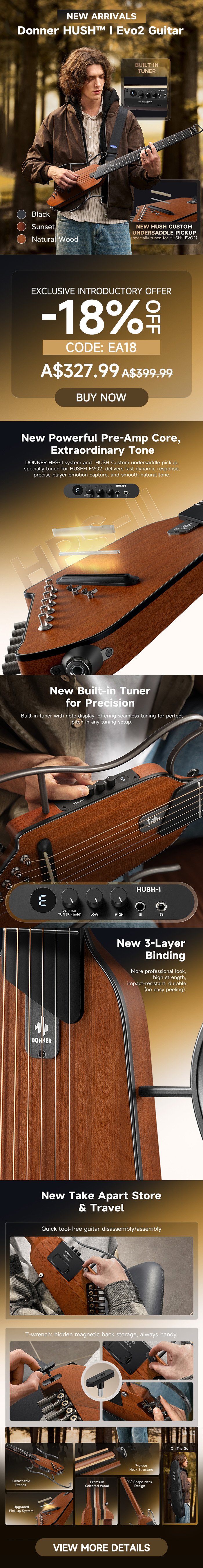 Donner HUSH I Evo2 Guitar