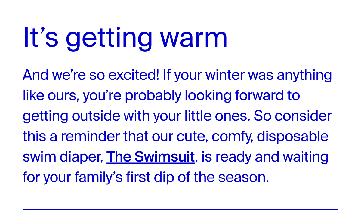 It's getting warm