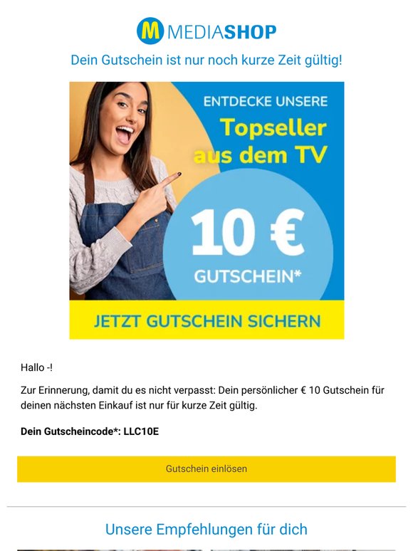Dein Gutschein ist nur noch heute gültig