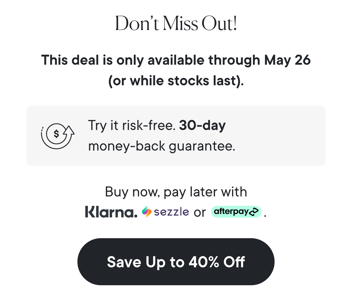 Save Up to 40% Off