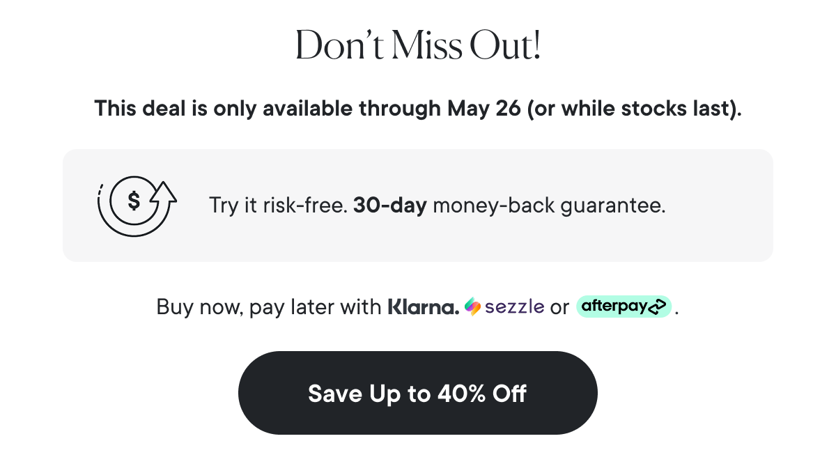 Save Up to 40% Off