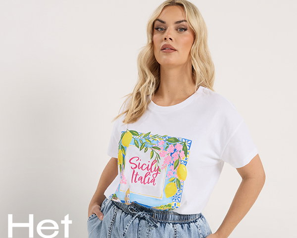 YOURS Wit T-shirt met afbeelding van 'Sicily Italia'