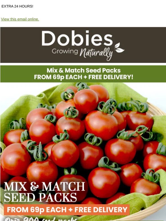 SEED PACKETS from 69p EACH + FREE DELIVERY!