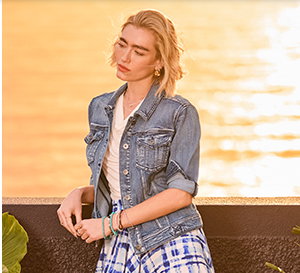 Summer Check Hanky Hem Skirt