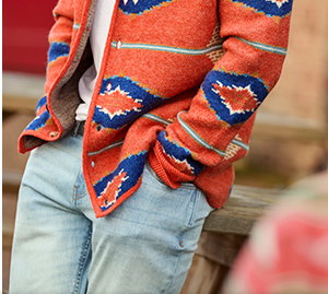 Orange Aztec Cardigan