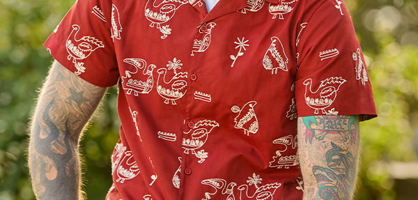 Embroidered Bird Shirt
