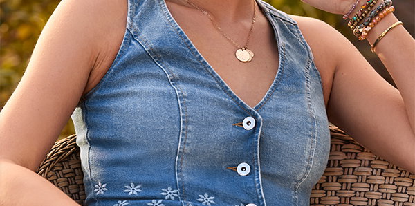 Lola Embroidered Denim Waistcoat