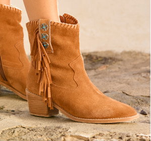 Montana Fringed Suede Ankle Boots