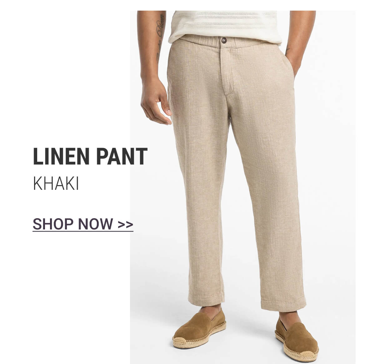 Khaki Linen Pant
