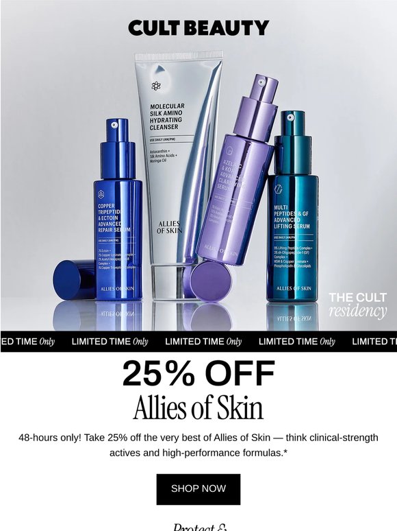 Quick! 25% OFF Allies of Skin