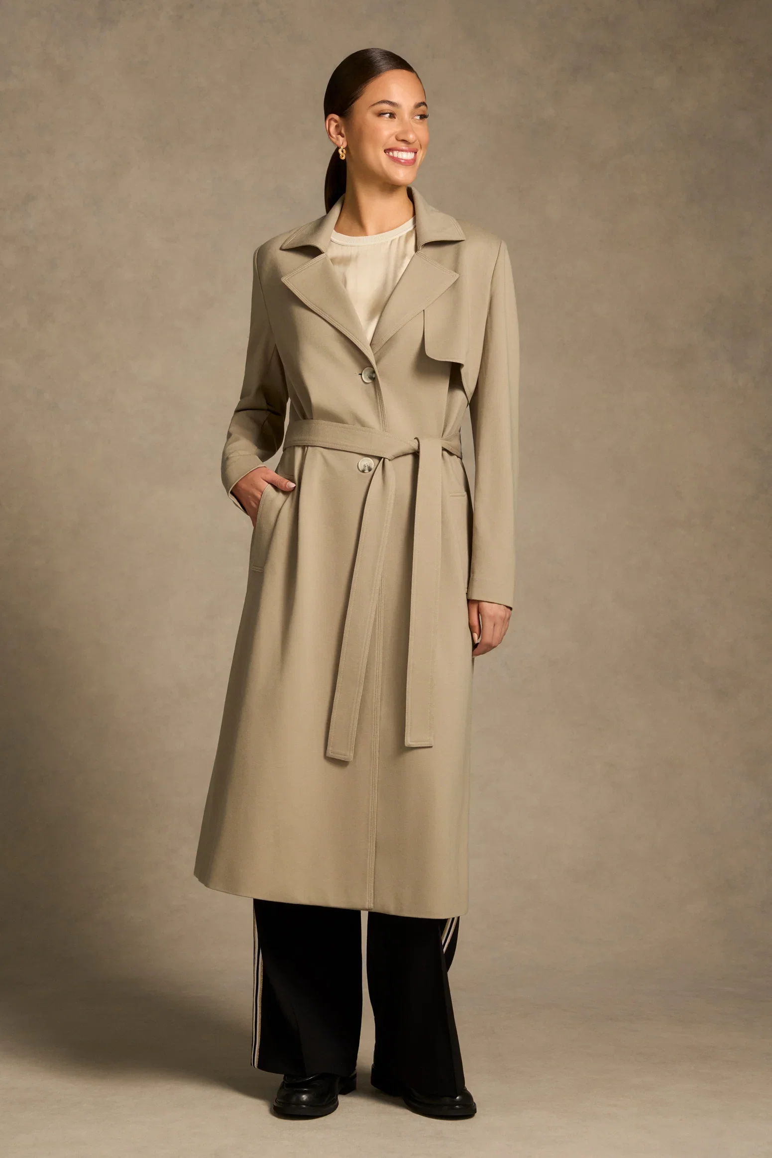 Image of Ponte Trench Coat - Classic Tan