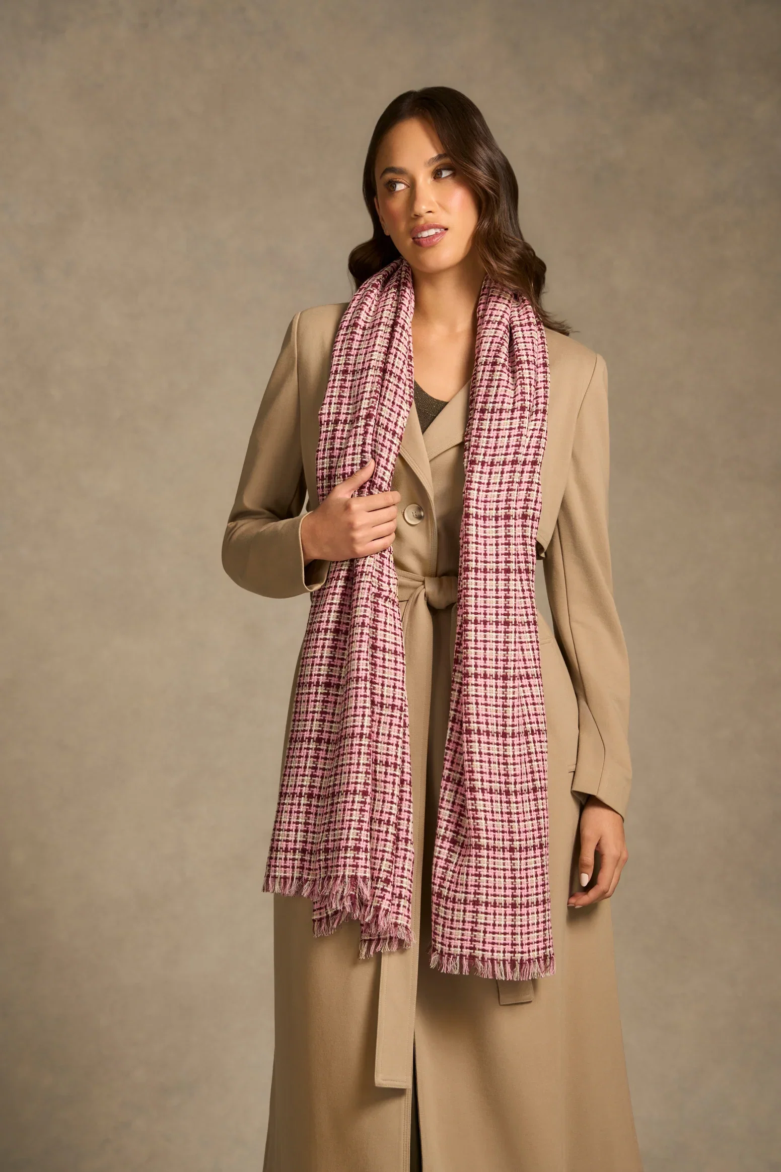 Image of Textured Weave Scarf - Multicolour