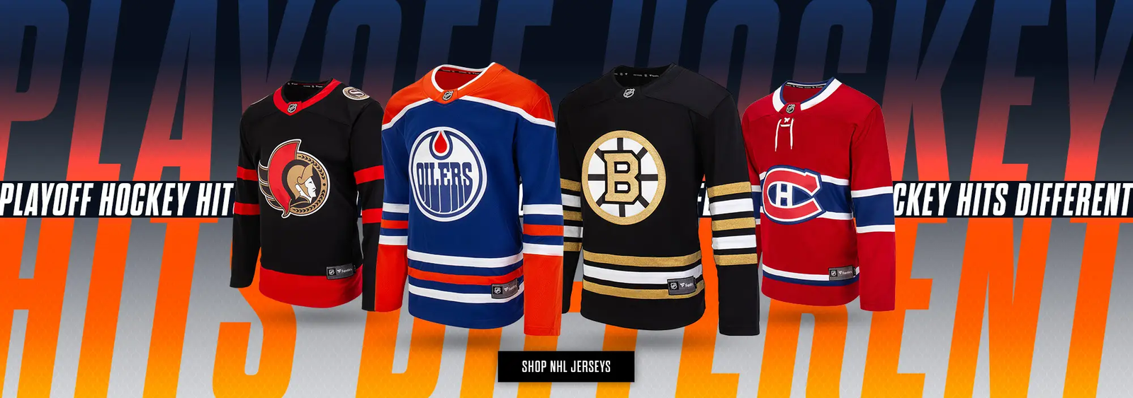 Playoff hockey hits different. Shop NHL jerseys.