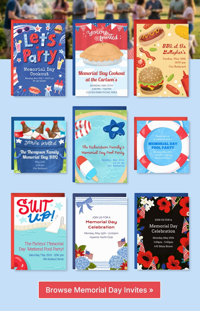 Browse Memorial Day Invites >>