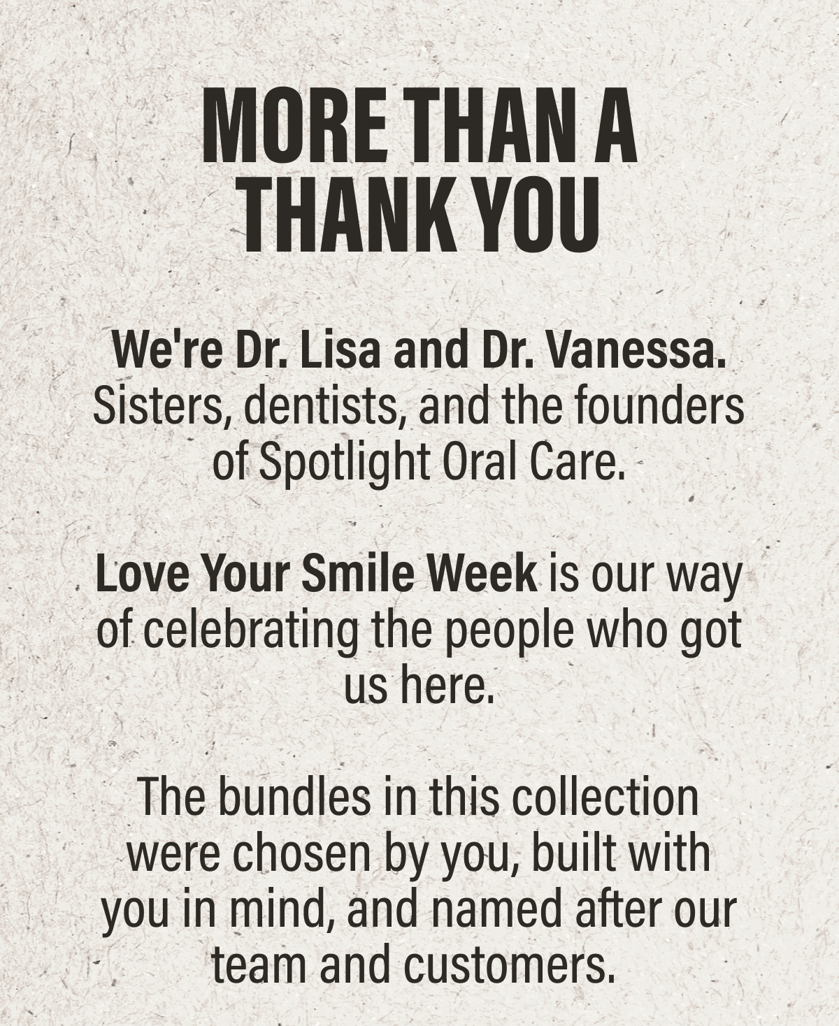MORE THAN A THANK YOU