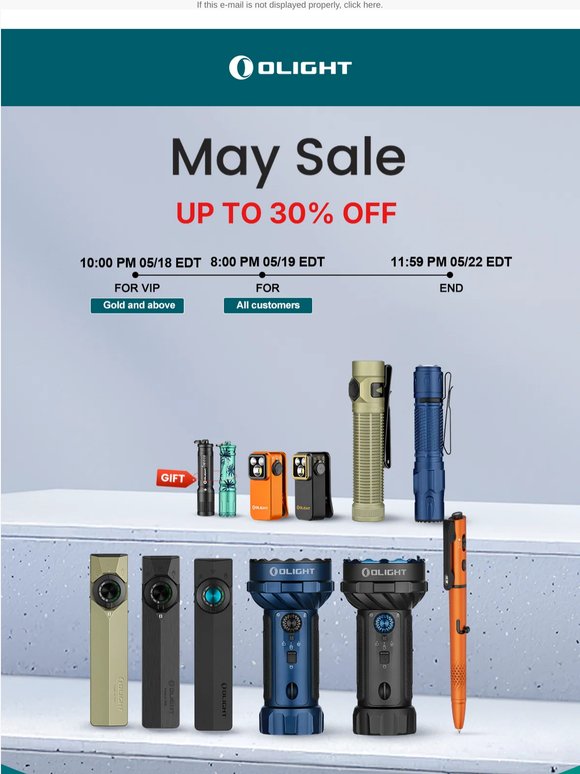 Light Up Your May — Save Up to 30%