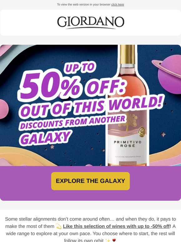 Last call: up to -50% from the wine galaxy 🚀