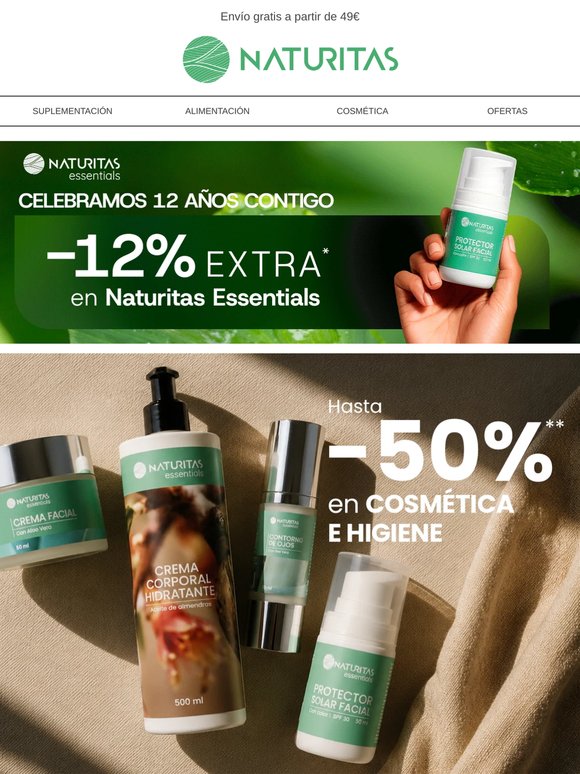Disfruta de hasta -12% EXTRA💚 en Naturitas Essentials