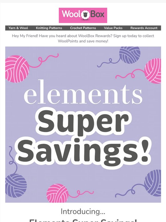 Super Savings With Elements! 🧶