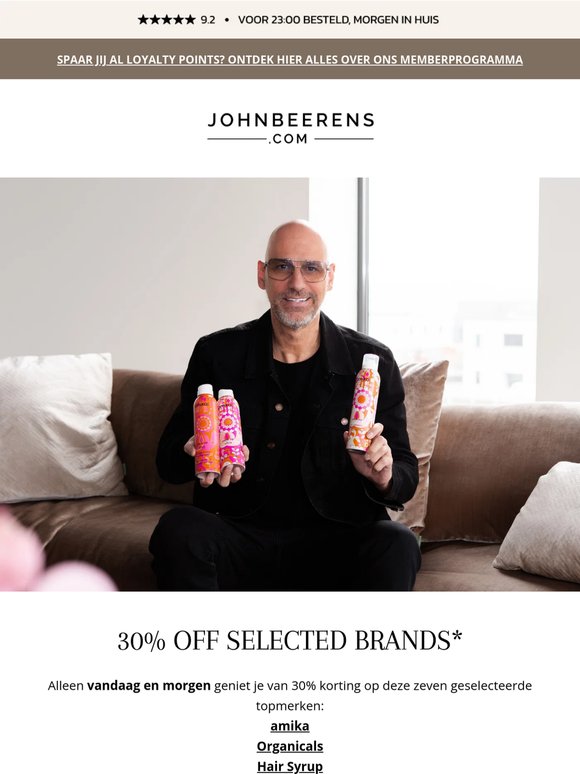 30% KORTING op geselecteerde merken* speciaal voor jou 💛