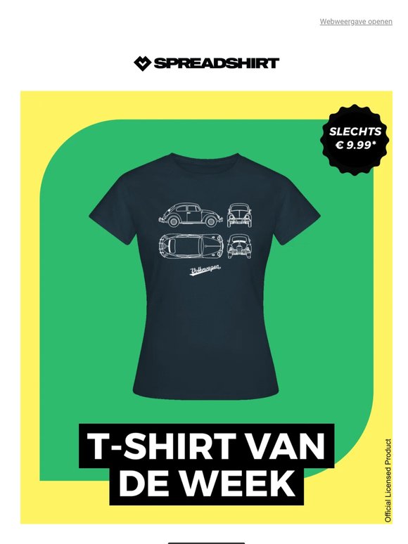🚗 € 9,99 – Volkswagen T-shirt van de week