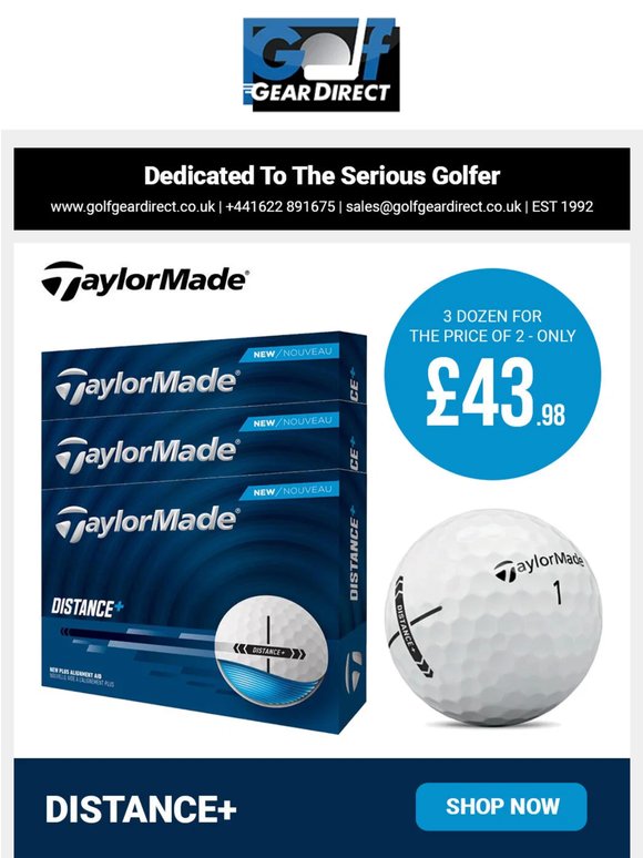 3️⃣ For 2️⃣ | TaylorMade Distance+ Balls - Only £43.98!