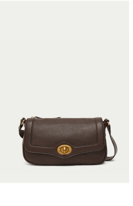 Avery Double Entry Crossbody in Chocolate