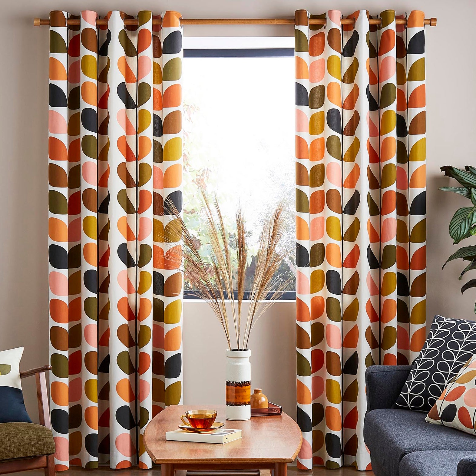 Orla Kiely Multi Stem Eyelet Curtains