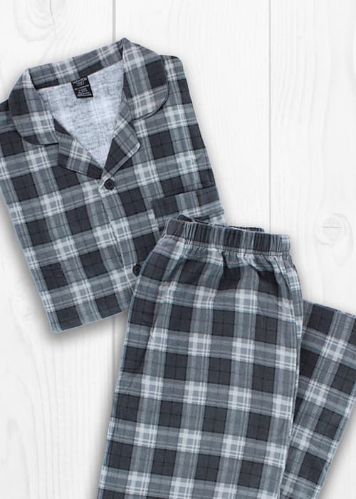 Men's plaid long sleeve pajama set