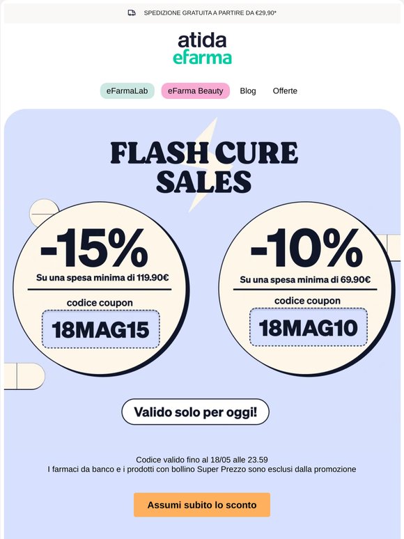 ⚡ Flash Cure Sales | Fino al 15% di Sconto!