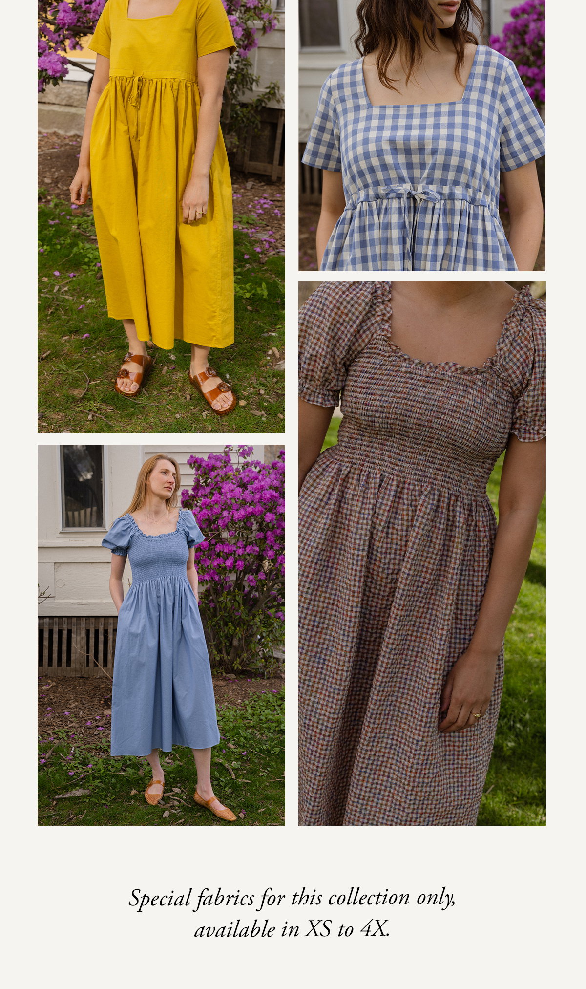 Special fabrics for this collection only, available in XS to 4X. 