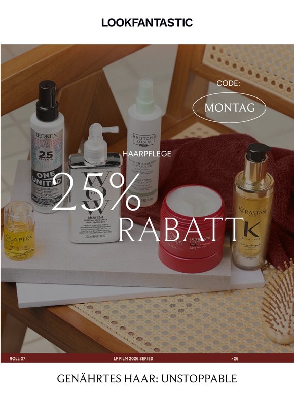 25% Rabatt auf Haarpflege