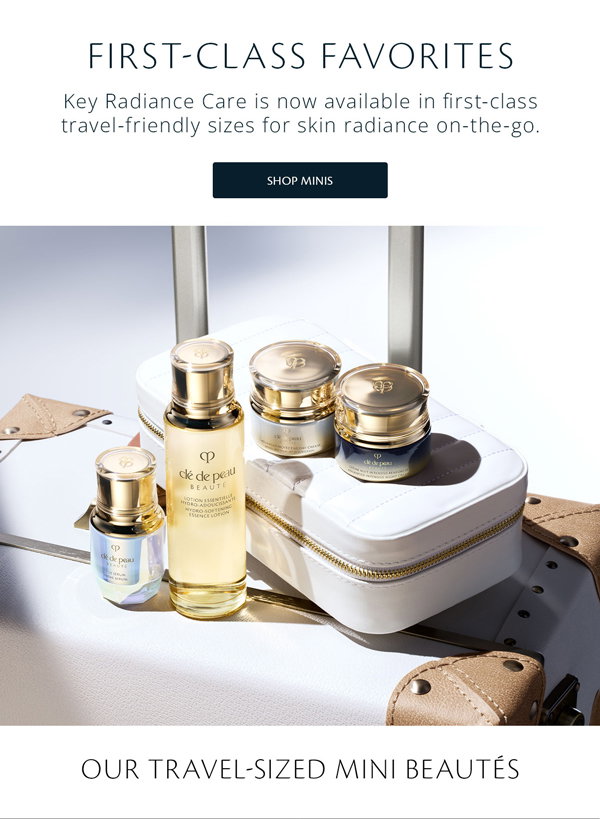Planning a getaway? A reminder to pack our travel-sized skincare formulas for skin radiance on-the-go