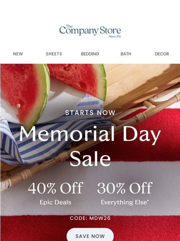 STARTS NOW: Memorial Day Sale
