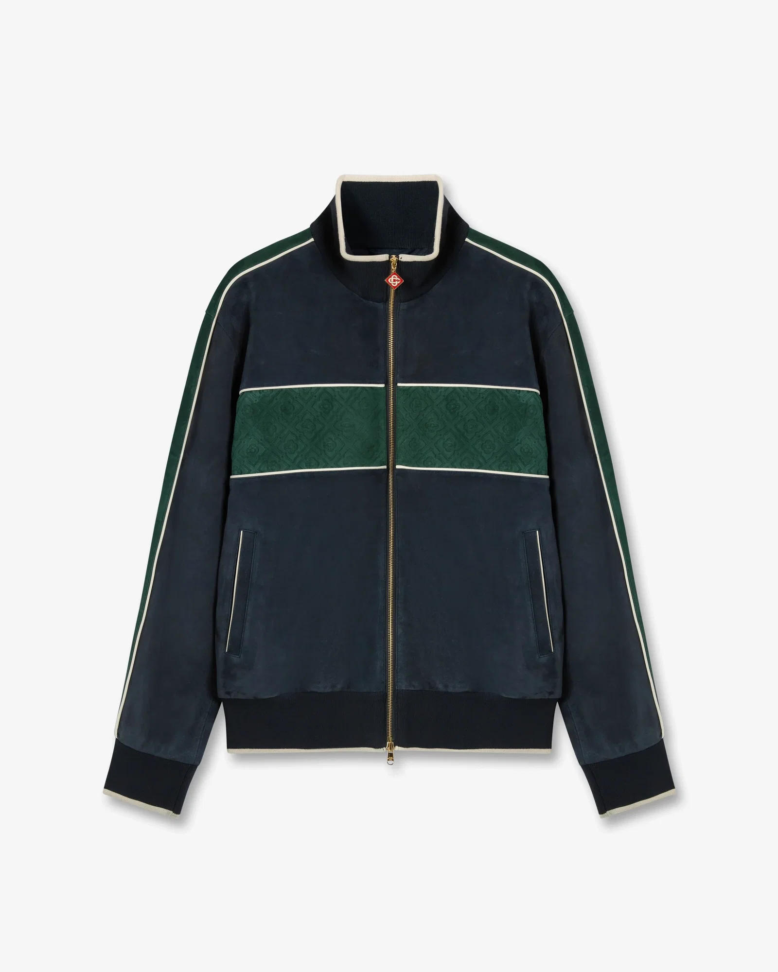 Image of Navy & Green Suede Track Jacket