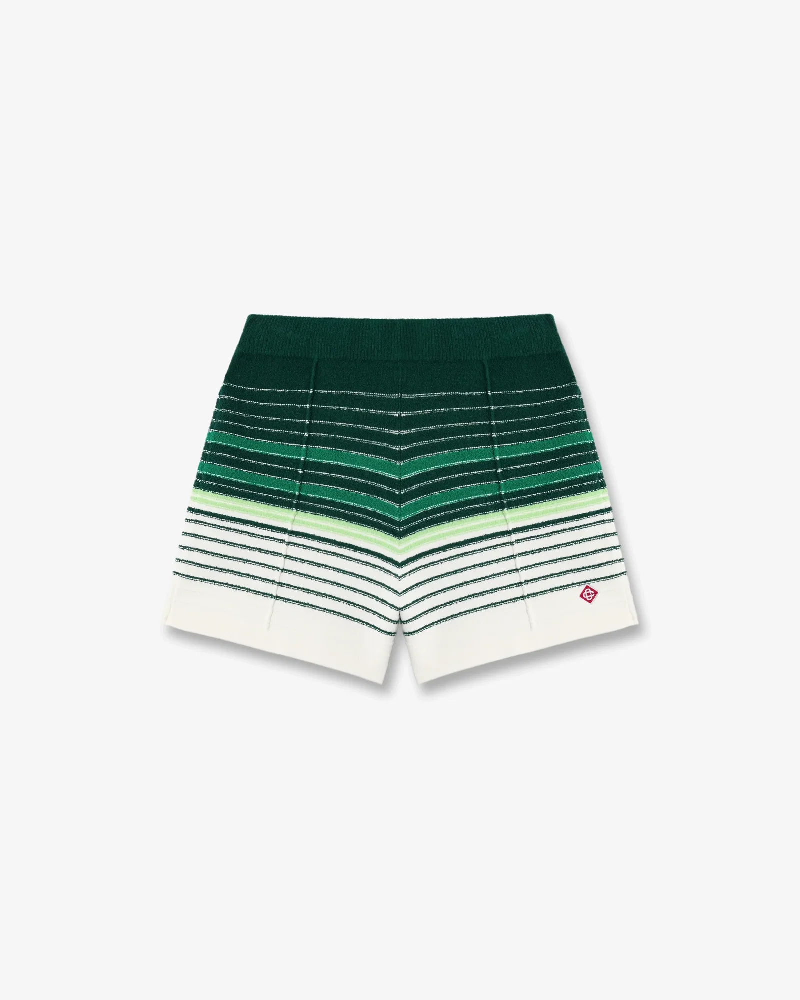 Image of White & Green Boucle Stripe Shorts