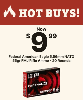 Federal American Eagle 5.56mm NATO 55gr FMJ Rifle Ammo Now $9.99
