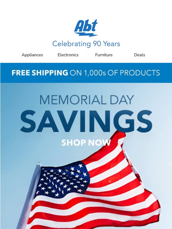 Memorial Day Savings Start Now at Abt