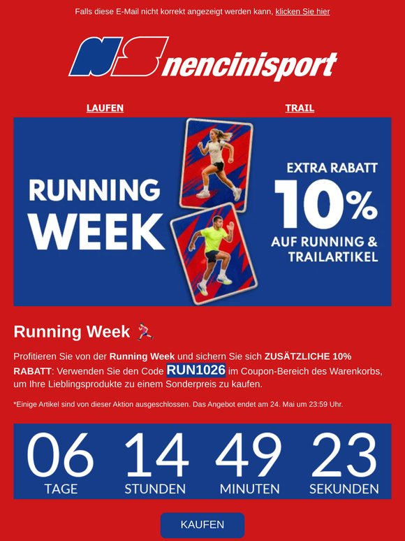 🏃🏻‍♂️ EXTRA Rabatt 10% - Run Week