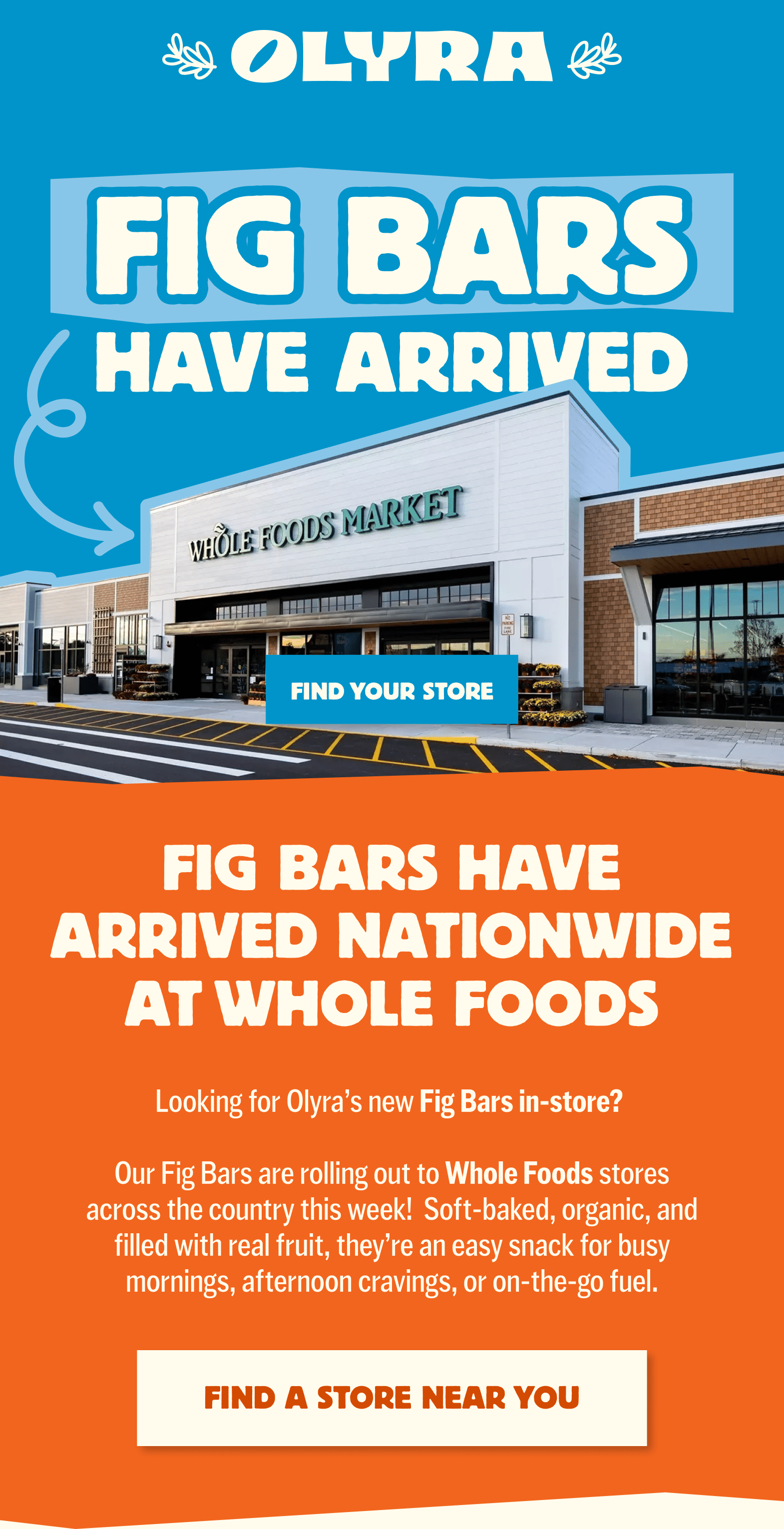 Our Fig Bars are rolling out to Whole Foods stores across the country this week!