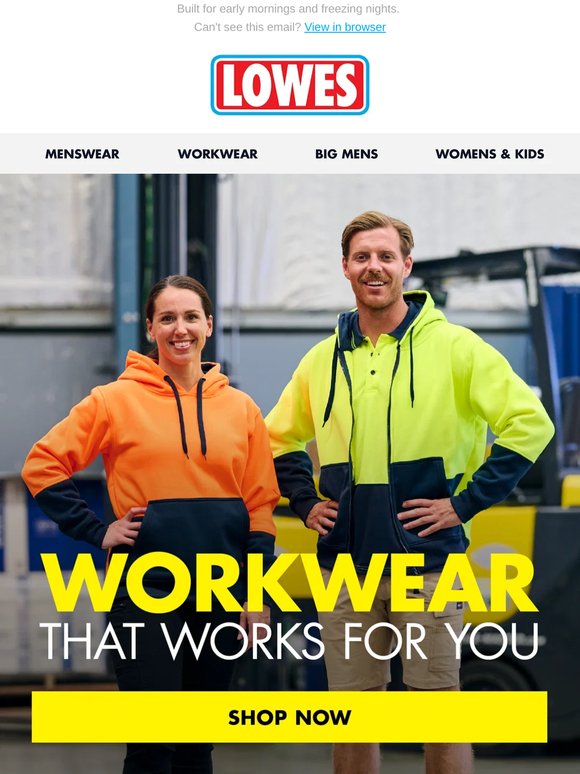 Clock in, Stay warm. Shop Workwear!