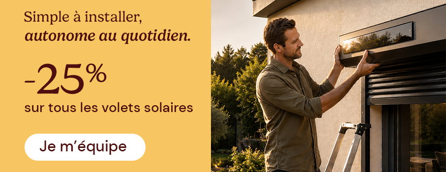 -15% sur les volets solaires avec SOLAR15